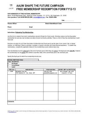 Fillable Online aauw aauw shape the future form Fax Email Print - pdfFiller