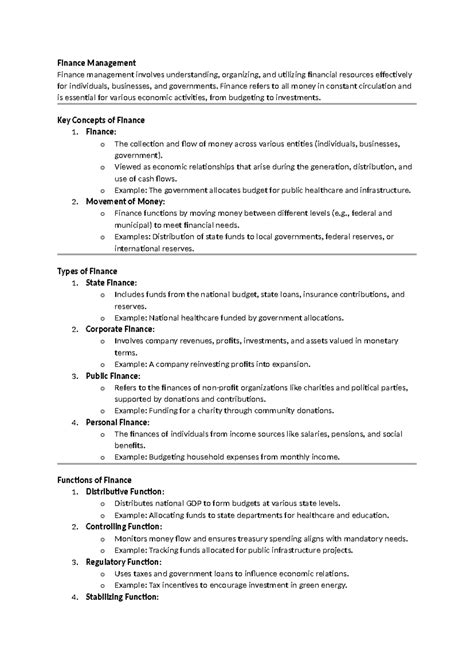 Finance Management notes - Finance Management Finance management ...