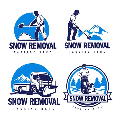 Premium Vector | Set of snow removal logo design snow plowing logo ...