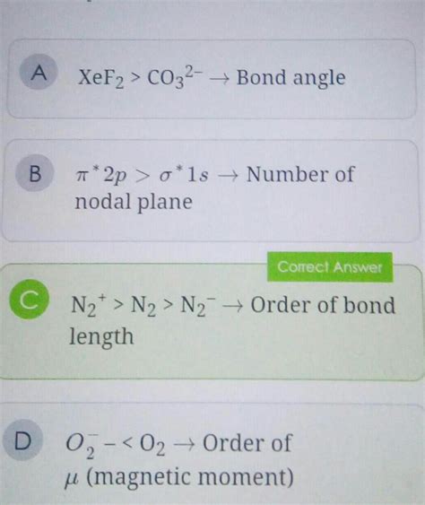 [ANSWERED] A B D XeF2 CO32 Bond angle 2p o 1s Number of nodal plane ...