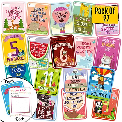 Syga Baby Milestone Cards (Pack of 27) : Amazon.in: Office Products