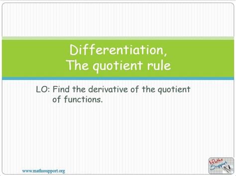Image result for Differentiation Using Quotient Rule