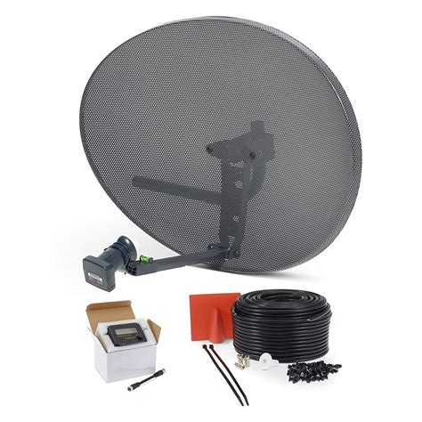 Buy SSL Satellites Zone 2 Satellite Dish Quad LNB + 50 Meter Black RG6 ...
