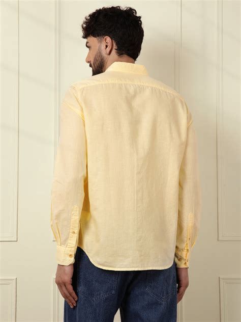 Shop Yellow Linen Shirt Men Online in India | Wrogn