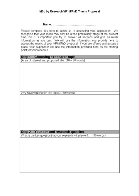 Image result for Example Research Proposal Template