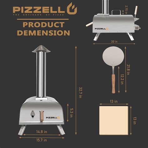 PIZZELLO 13" Propane Gas Pizza Oven Outdoor Wood Fired Pizza Ovens with ...