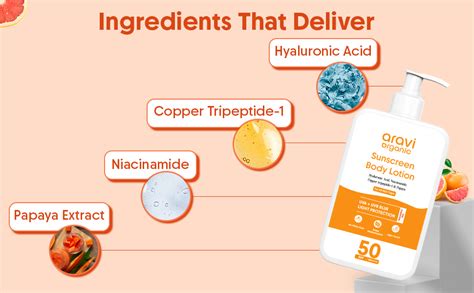 Aravi Organic Oil-Free Sunscreen Body Lotion SPF 50 PA ...