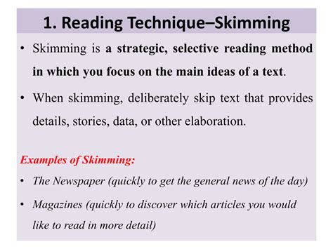 Introduction to Reading techniques to follow | PPT