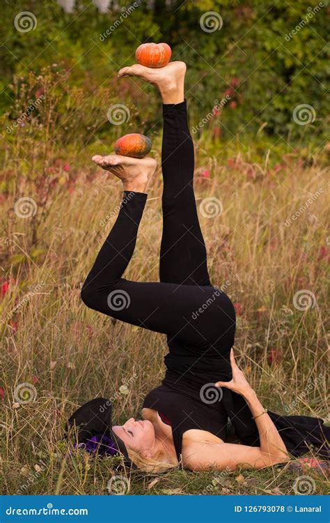 Girl in Halloween Costume Practicing Yoga Stock Photo - Image of ...