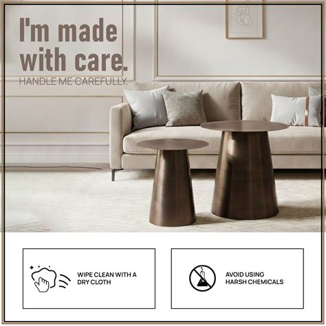 Buy Gold Accent Side Table Set Online at Best Price in India | Nestroots