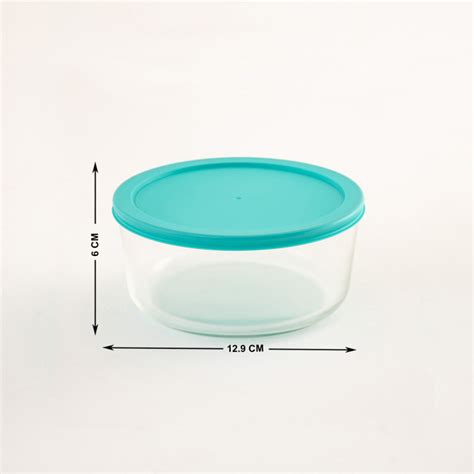 Buy Wellness Transparent Glass Storage Container With Lid - 1.6L + 640 ...