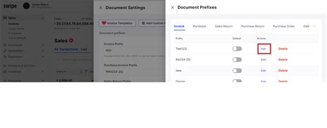 How to edit invoice prefix? - General - Swipe
