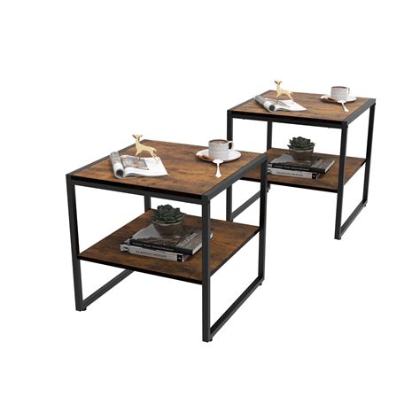 Giantex End Side Coffee Table, Square Sofa Side Table for Living Room ...