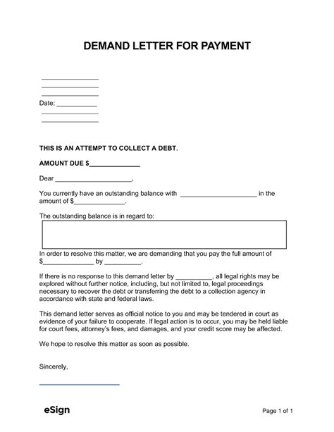 Free Final Demand Letter for Payment | PDF | Word