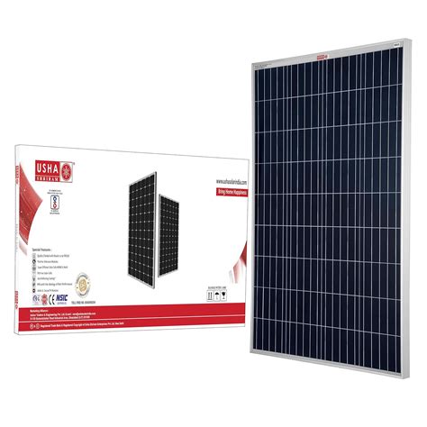 Usha Shriram Solar Panel 165 Watt-12 Volt Poly Crystalline Panel, Blue ...