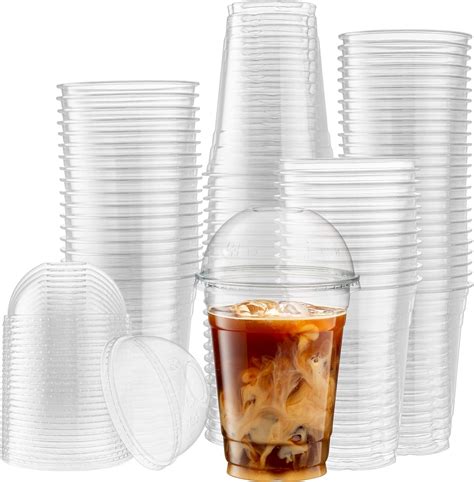 16 oz Clear Plastic Cups with Dome Lids - 50 Pack India | Ubuy