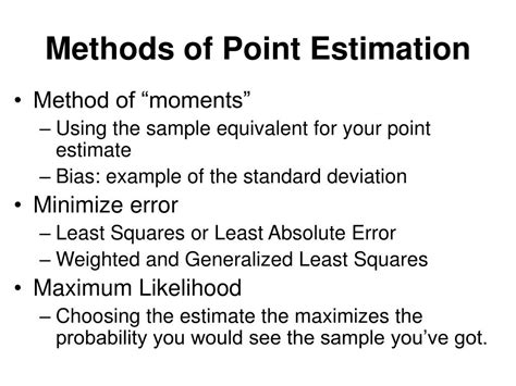Point Estimation Methods 的图像结果