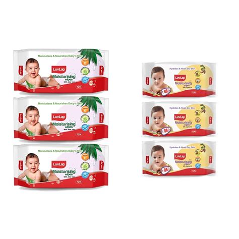 Buy LuvLap Moisturising Wipes with Aloe Vera (72 Wipes/Pack, Pack of 3 ...