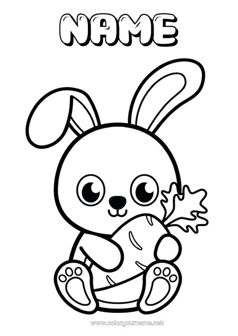 Cute Bunny Coloring Pages Free Printable