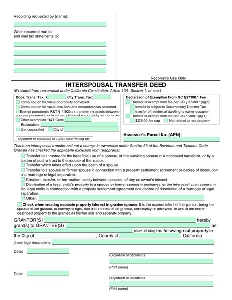 INTERSPOUSAL TRANSFER DEED