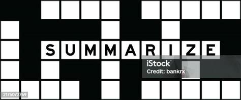 Alphabet Letter In Word Summarize On Crossword Puzzle Background Stock ...