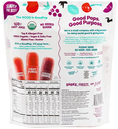 GoodPop Organic Freezer Pops 20ct - Multi-Pack – Oasis Snacks