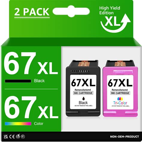 Black Color 67XL Ink Cartridge for HP 67XL Deskjet 2700 4155 4158 Envy ...