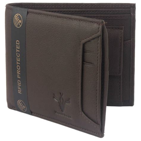 Buy Krosshorn Men Brown Genuine Leather RFID Protected Wallet (KWRF1114 ...