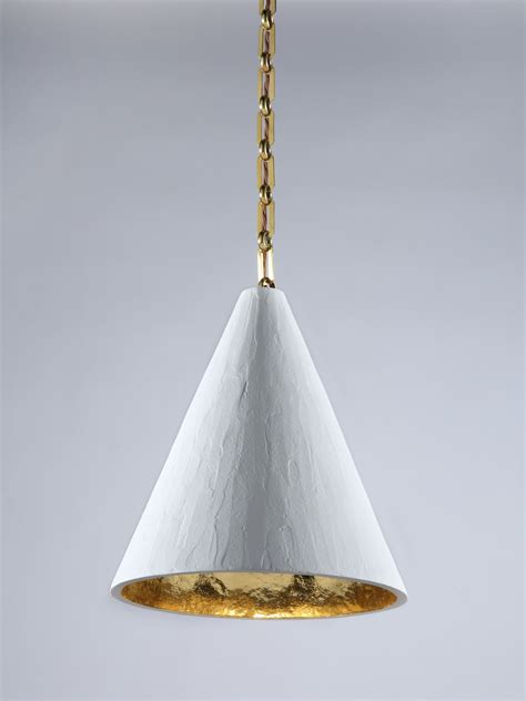 ROSE UNIACKE | Gilded Plaster Cone Hanging Light — BROOKS THOMAS