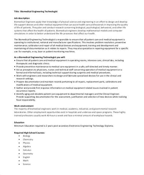 Biomedical Engineering Job Description 的图像结果