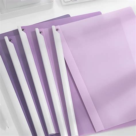 Meiiso Purple Swivel Sliding Bar File Folder, Clear Front Report ...