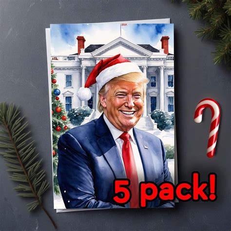 Trump Christmas Card - 5 PACK White House Exterior #4, Holiday Card ...
