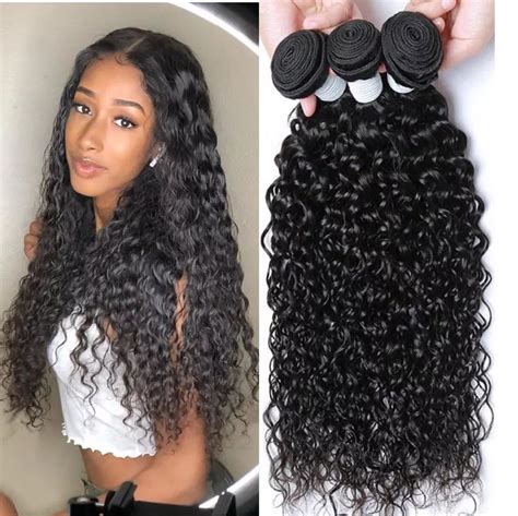 Water Wave Curly Deep Brazilian Remy Long Hair Extension Bundles ...