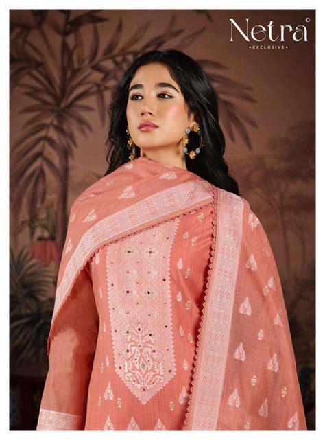 Netra Exclusive Yamika Jamdani Dress Material - Amrah Wholesale