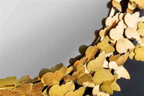 Spiegel gold rund 80cm BUTTERFLY | Riess-Ambiente.de