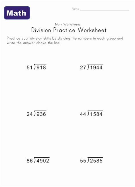 Image result for Long Division Practice Problems