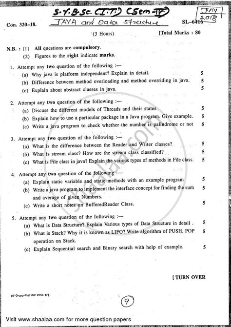 Image result for Final Exam Question Paper Data Structures and Algorithms Java