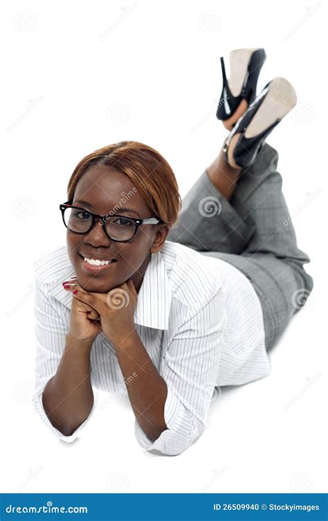 Businesswoman Lying On Lilo And Typing On Laptop Royalty-Free Stock ...