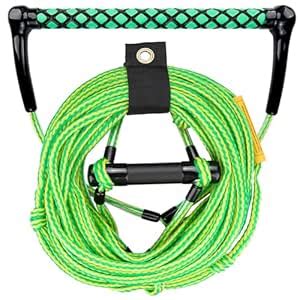 Obcursco Wakeboard Rope, 70ft Polyethylene (PE) with EVA Handle, Green ...