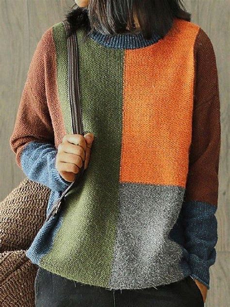 color block sweater knitting pattern - Yolando Laird