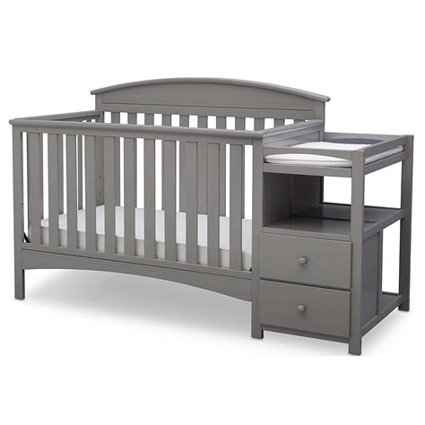 Amazon.com : Delta Children Abby Convertible Crib and Changer, Grey : Baby
