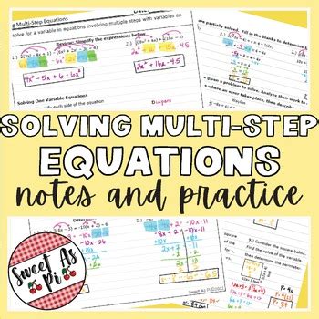 Solving Multi-Step Equation Notes 的图像结果