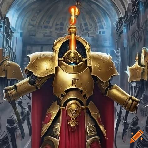 Image of a Warhammer 40k Adeptus Custode guarding the god emperor on ...