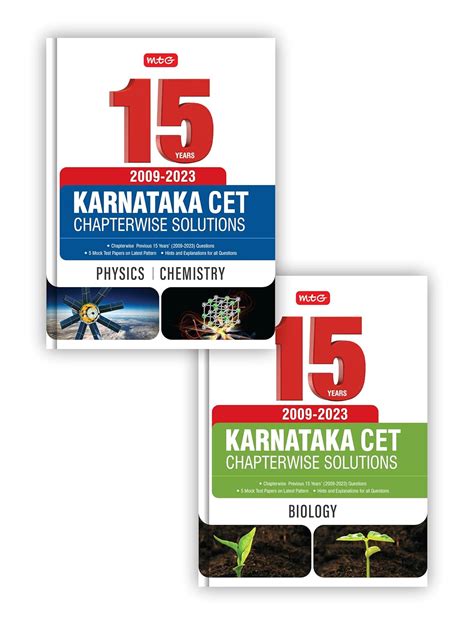 MTG 15 Years Karnataka CET Chapterwise Solutions Physics, Chemistry ...