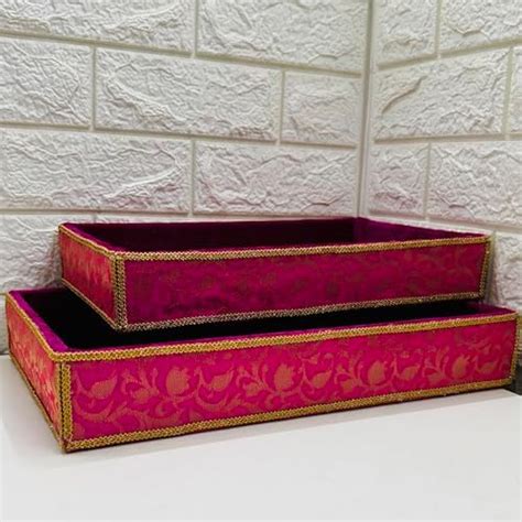 Pink Multipurpose Decorative Tray for Gift Packing, Wedding Tray, Saree ...