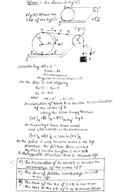 In the figure shown, the disc D does not slip on the horizontal surface ...