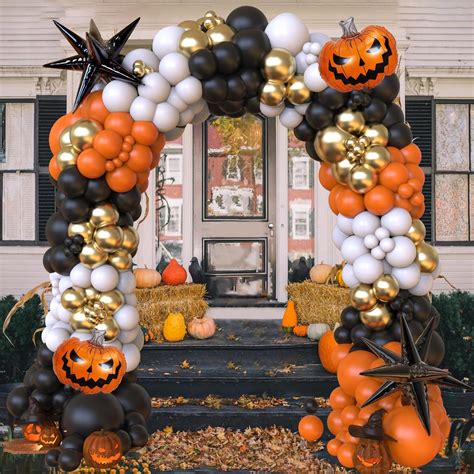Amazon.com: Halloween Balloon Garland Arch Kit, Double stuffed Burnt ...