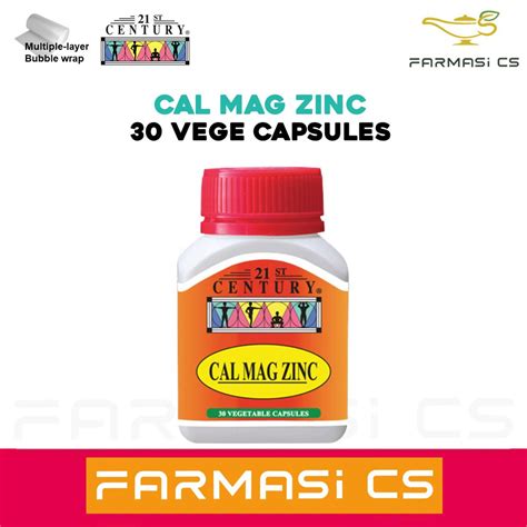 21st Century Cal Mag Zinc 30 vegetable capsules EXP:12/2026 [ Calcium ...