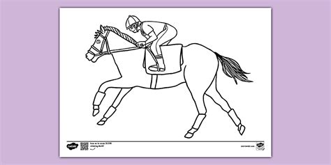 Horse and Jockey Colouring Sheet | Colouring Sheets - Twinkl