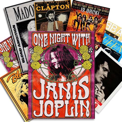 Buy Vintage Rock Wall Collage Kit, Aesthetic Room Decor, Retro Music ...